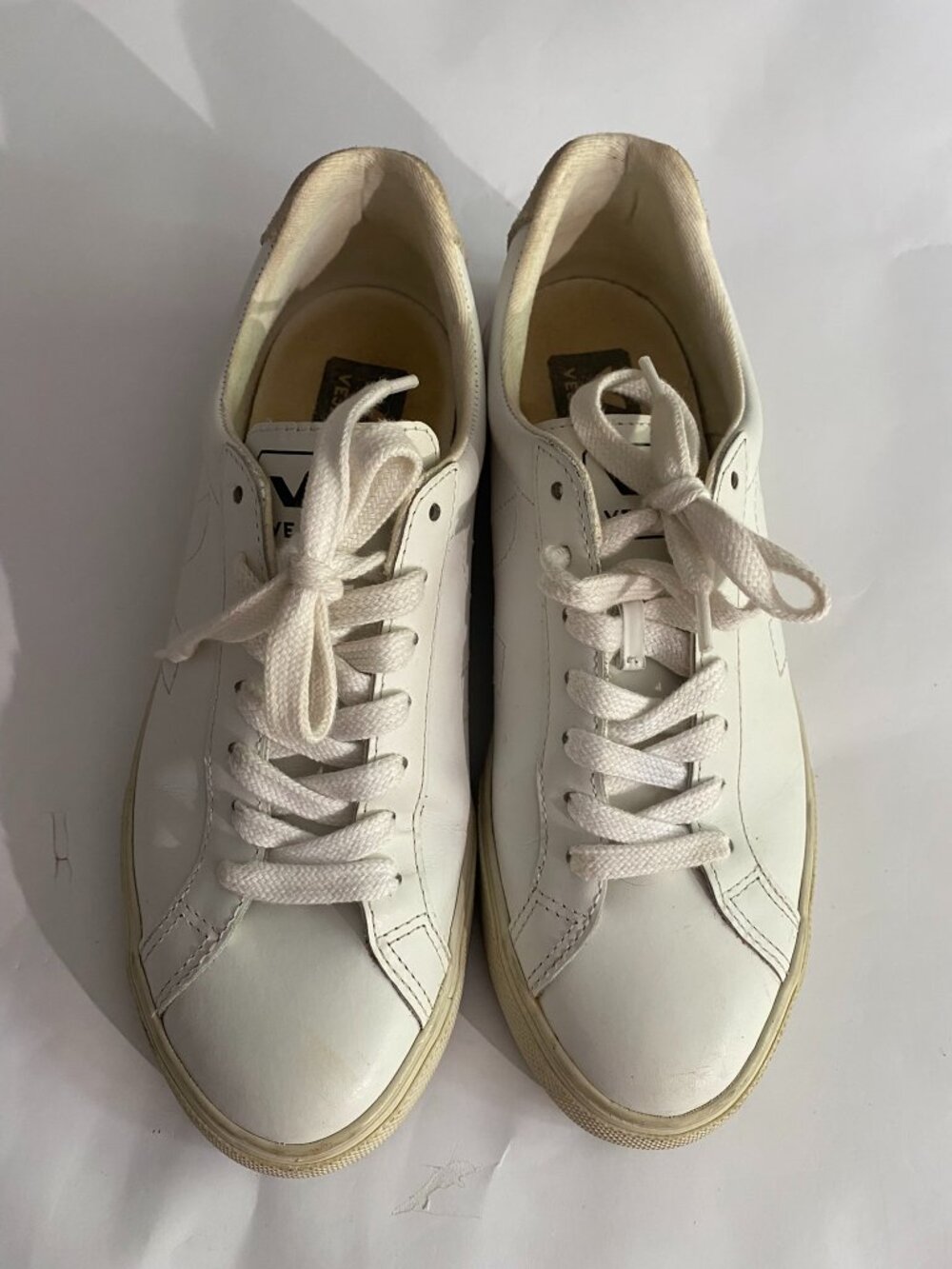 Classic White Veja Tennis Shoes.